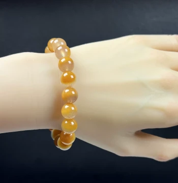 Natural Jade Premium Jewelry Yunnan Huanglong Jade Half-Mountain Half-Water Prayer Beads 10+mm Hand String Gold Sand Jade Hand String