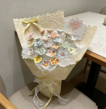 Jingdezhen High-Temperature Handmade Ceramic Flowers - Artificial Everlasting Bouquet Decor for Home, Holiday Gift for Girlfriend