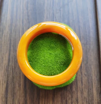 55-Loop Certified Earth Attribute Premium Jade Bangle, Natural Raw Ore Jade Bracelet, Authentic Huanglong Jade Bangle 16*11