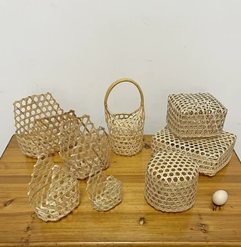 Mid-Autumn Bamboo Woven Basket Ancient Style Intangible Cultural Heritage Pure Handmade Premium Woven Mooncake Local Specialty Festival Fruit Packaging Gift Box