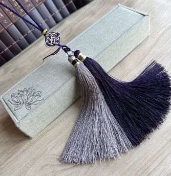 Hand-Woven Chinese Knot Car Ornament with Ruyi Ice Silk Double Tassels and Jade Flute Decorative Pendant