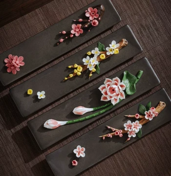Creative Ceramic Lotus Incense Holder Sandalwood Burner Agarwood Burner Incense Stand Zen Aromatherapy Indoor Handmade Art Incense Rest