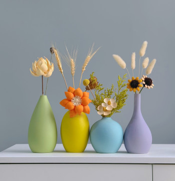 Ceramic Vase Light Luxury Nordic Living Room Flower Arrangement Ornament Entryway TV Cabinet with Flowers Height Approx. 20-30cm