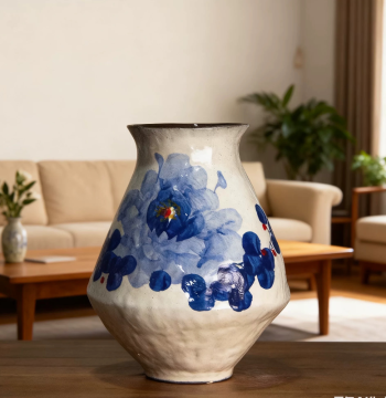 Jingdezhen Ceramic Vase Ornament: Hand-Painted Flower Arranger for Living Room Decor and Green Plants (Model Y7060-9)