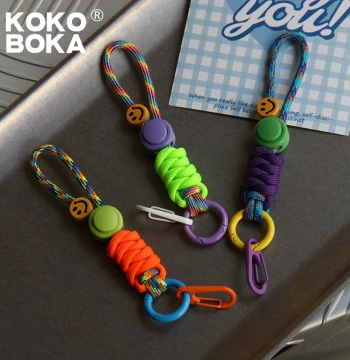 KOKOBOKA Brand Original High-Quality Imported Handwoven Trendy Colorful Phone Lanyard, Multi-Use Adjustable Strap Chain for Cameras, AirPods Earphones, Water Bottles, Bags, and Car Keys