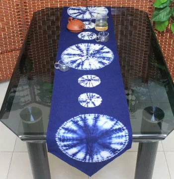 Dali Bai Ethnic Tie-Dye Table Runner - Home Decor for Tea Houses & Cafes, Specialty Fabric Long Tablecloth for TV Cabinets