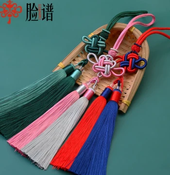 Chinese Knot Two-Color Tassel Hand-Woven DIY Jewelry Accessory for Clothing, Lantern Decoration, Car Hanging Ornament