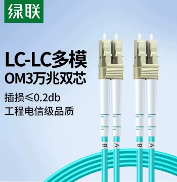 UGREEN Fiber Optic Patch Cable Telecom Grade OM3 LC-LC 10G Multimode Duplex Pigtail Finished Cable for Home Pre-installation, Engineering, Indoor/Outdoor, Server Room Wiring, Optical Modem Broadband Network Extension