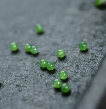 Natural Hetian Jade Apple Green 4mm Round Bead Bracelet, Unisex Jade Beads, Loose Beads, Single Bead