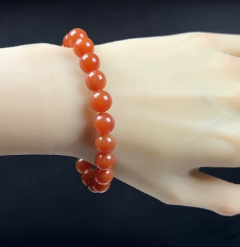 Ruihuangcui Pure Natural Jade Premium Jewelry, Burmese Red Huanglong Jade 10mm Buddha Bead Bracelet, Hand Jewelry with Gift Certificate