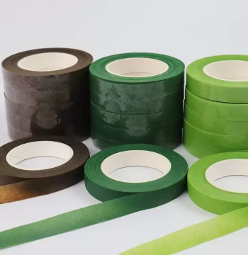 Handmade Floral Tape Crepe Paper Flower Making Stem Wrapping DIY Twist Stick Flower Production Material Paper Craft Green Cloth