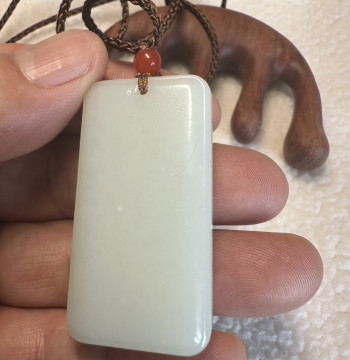 43g Xinjiang Hetian Mutton Fat White Jade Peace Safety Pendant - Warm Hand Piece and Car Charm for Men and Women, Premium Gift