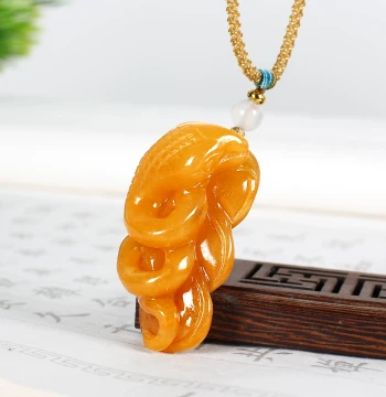 Natural Huanglong Jade 3D Zodiac Snake Wealth Entwined Unisex Jade Pendant Amulet Charm with Certificate