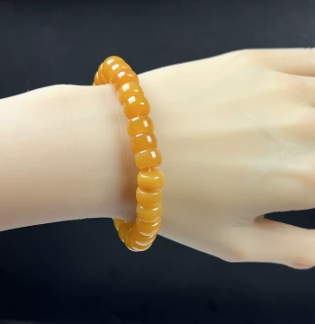 Natural Jade Fine Jewelry Myanmar Material Yellow Dragon Jade 10mm Bracelet Abacus Beads Gradient Color Jade Bracelet