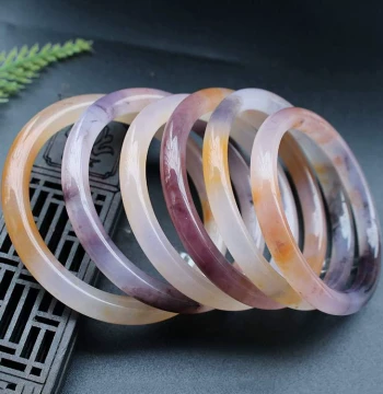 New Arrival Natural Xinjiang Golden Silk Jade Round Bangle, Fine Round Yellow Dragon Jade Flat Bar Jade Bracelet