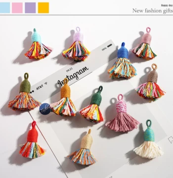 Hand-Braided Colorful Tassel Charms for Keychains, Phone Straps, and Pendants, DIY Jewelry Accessories for Portable Decoration