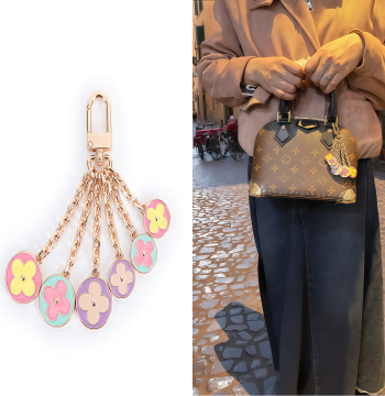 Macaron Chain Charm for LV Bags - Colorful Four-Leaf Clover Accessory for Monogram Bag Modification