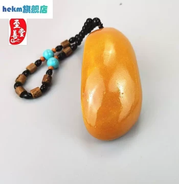 Jade Raw Stone Yellow Dragon Jade Imitation Shoushan Stone Carving Tianhuang Stone Hand Piece Fortune Longevity Ruyi Strange Stone Ornamental Stone
