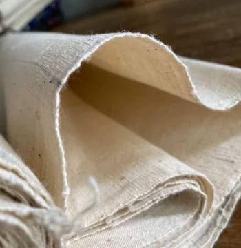 Handwoven Cotton Fabric Raw White Plant Dyed for Tie-Dye