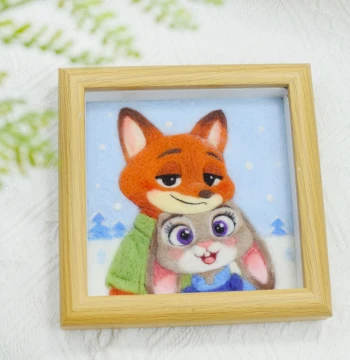 Wool Felt Needle Felting DIY Capybara Material Kit - Handmade Plush Ornament, Couple's Gift, Frame Decoration, and Display Piece