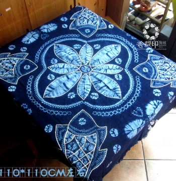 Yunnan Souvenir Dali Handmade Tie-Dye Cloth Pure Cotton Home Fabric Ethnic Style Specialty Restaurant Inn Tablecloth