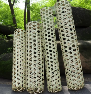 Bamboo Woven Body Pillow (Zhufuren) - Handmade Long Cooling Pillow for Summer Sleep, Breathable Leg Rest