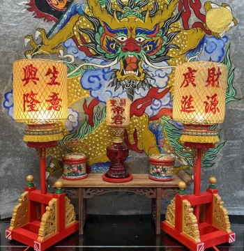 Chaoshan Small Gaozhao Lantern: Traditional Bamboo Woven Oil-Paper Ornament for Deity Shrines, Creative Chinese Retro Handicraft