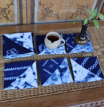 Handmade Tie-Dye Textile Coaster Pure Cotton Patchwork Padded Teapot Mat Tea Set Accessories Chinese Style Non-Slip Water-Absorbing Heat Insulation Pad