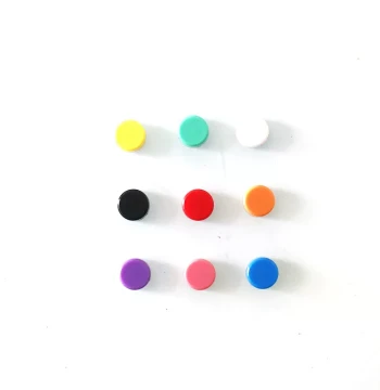 NdFeB Powerful Magnet Round Whiteboard Blackboard Strong Magnetic Buckle Teaching Plastic-Coated Colored Strong Magnetic Beads Diameter 1 cm