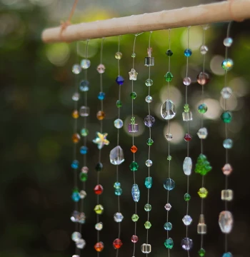 Crystal Wind Chime Hand-Woven Window Ornament, Windowsill or Bedside Hanging Decor, Birthday Gift, Sun Catcher, Home Decoration