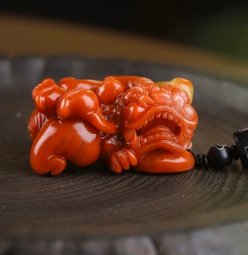 New Arrival Yunnan Yellow Dragon Jade Pixiu Handheld Piece, Eggplant Mountain Material Pixiu Playstone for Men and Women