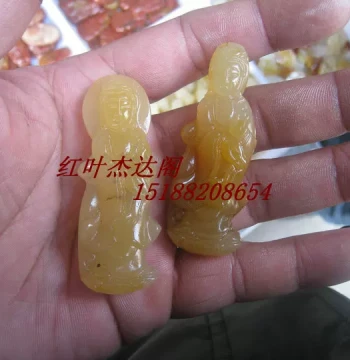 Huanglong Jade Guanyin Jade Guanyin Jade Pendant Huanglong Jade Pendant Jade Standing Guanyin Round Smooth Fashionable Bright