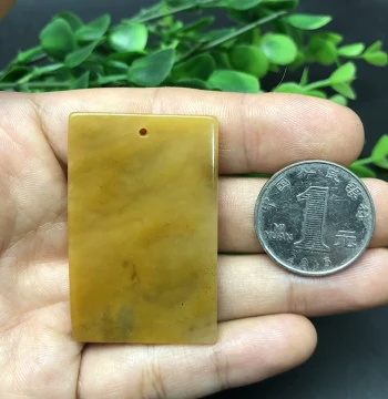 Natural Huanglong Jade Water Plant Flower Necklace Pendant, Tag, Yunnan Longling Grass Flower Carved Jade Pendant