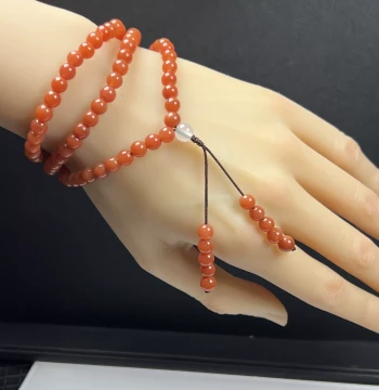 Natural Yellow Dragon Jade Premium Jewelry - Yunnan 108-Bead 6mm Buddha Prayer Bead Bracelet - Vibrant Red Gift Strand