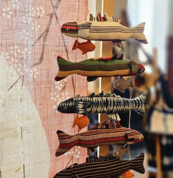 Yunnan Hand-Woven Cloth Pacific Saury Wall Hanging Decoration Handmade Textile Yearly Surplus Fish Auspicious Good Fortune