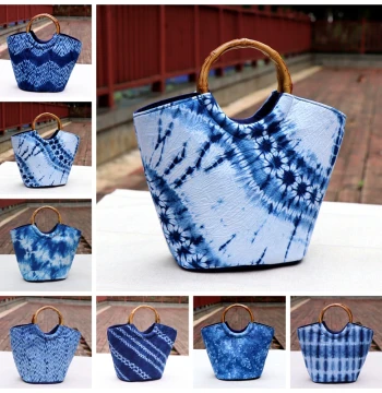 Yunnan Dali Lijiang Handmade Tie-Dye Fabric Bag Ethnic Style Tote Bag Travel Souvenir
