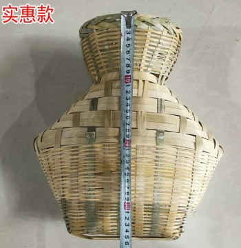 Pure Handmade Bamboo Woven Small Fish Basket, Bamboo Craft Decorative Cage, Stage Prop for Tea Picking or Fish Farming