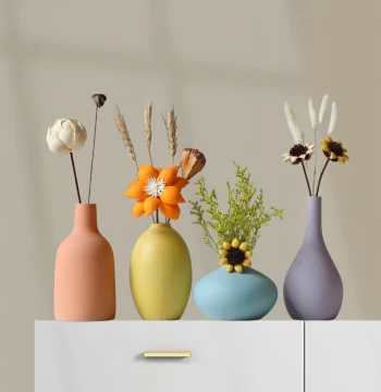 INS Nordic Style Ceramic Small Vase Coffee Table Desktop Living Room TV Cabinet Flower Arrangement Decoration Ornament Home Display