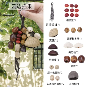 Handmade DIY Fruit Shell Wind Chime Pendant with Rope, Keychain Charm, Healing Emotional Bag Decoration, Bell Ornament