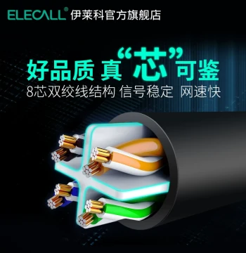 Elecable Cat 6 Network Patch Cord, Home Gigabit High-Speed Twisted Pair Computer Broadband Cable, 5m/30m Ethernet Cable