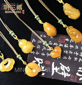 Natural Yellow Dragon Jade Peace Buckle, Buddha, Cicada, and Guanyin Pendants, Exquisite Warm Finish for Men and Women, High-End Jade Accessories C6