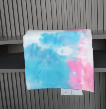Tie-Dye Fabric Pink-Blue Soft Handmade Cloth