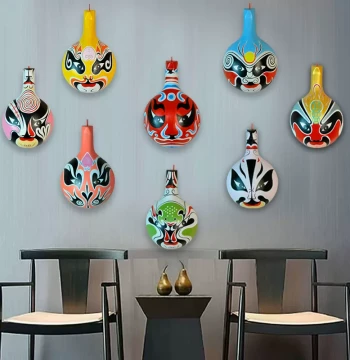 Chinese Traditional Handicraft Peking Opera Ma Spoon Face Mask Wall Decor Hanging Ornament for Home, Restaurants, and Hot Pot Shops