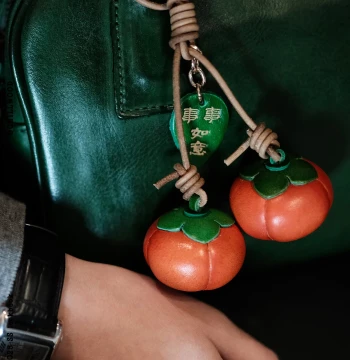 Pendant Persimmon Good Fortune Handmade Bag Charm