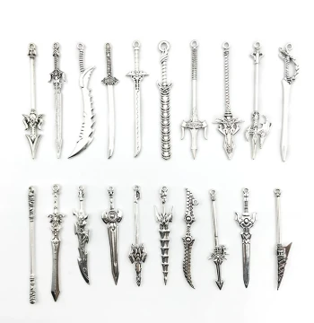 5pcs Alloy Sword Pendants, DIY Creative Handmade Necklace, Earring, Ear Clip, and Bracelet Charm