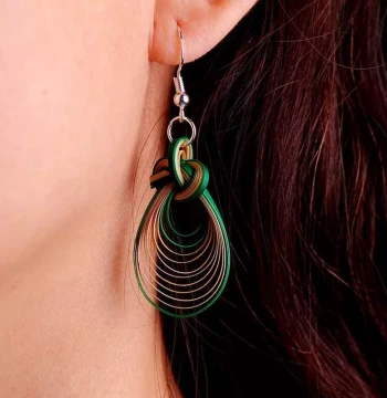 Handmade Bamboo Weaving Earrings Drops Hoops Bamboo Products Craft Niche Intangible Cultural Heritage Artistry