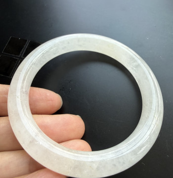 Natural Yellow Dragon Jade Ice-Type Grade A Bangle - Certified Authentic Women's Round Jade Bracelet, Size 54