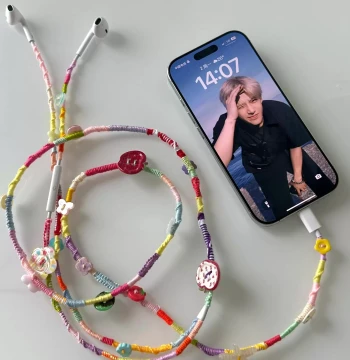 Rainbow Headphone Braided Cord DIY Kit: Creative Handmade Wired Headphone Decorative Charm, Best Friend Gift