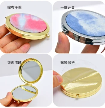 Handmade Tie-Dye Small Mirror Fabric Makeup Mirror Portable Mirror DIY Material Kit for Students Community Salons Team Building Activities
