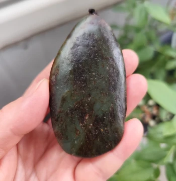 Hetian Jade Green Jade Raw Stone 64g Handheld Piece Xinjiang Hetian Jade Natural Jade